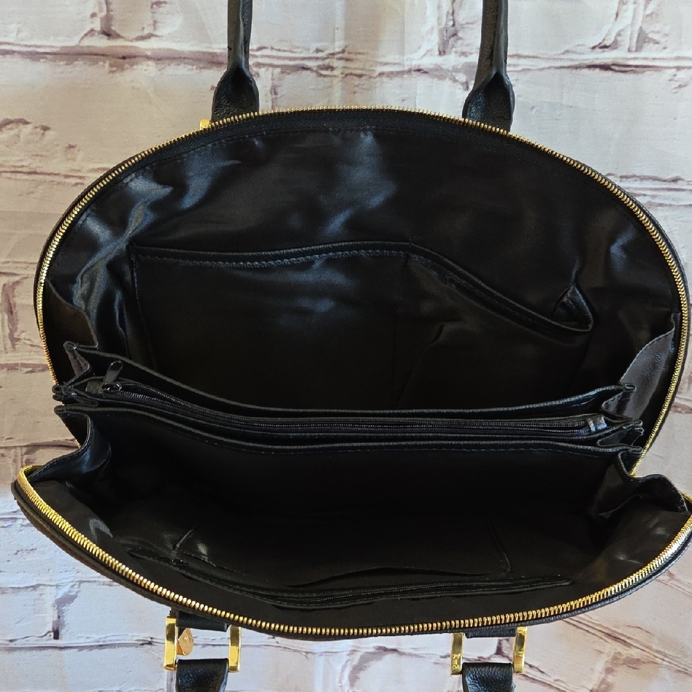 Joy & Iman Black Satchel with Gold Details - Picture 8 of 9